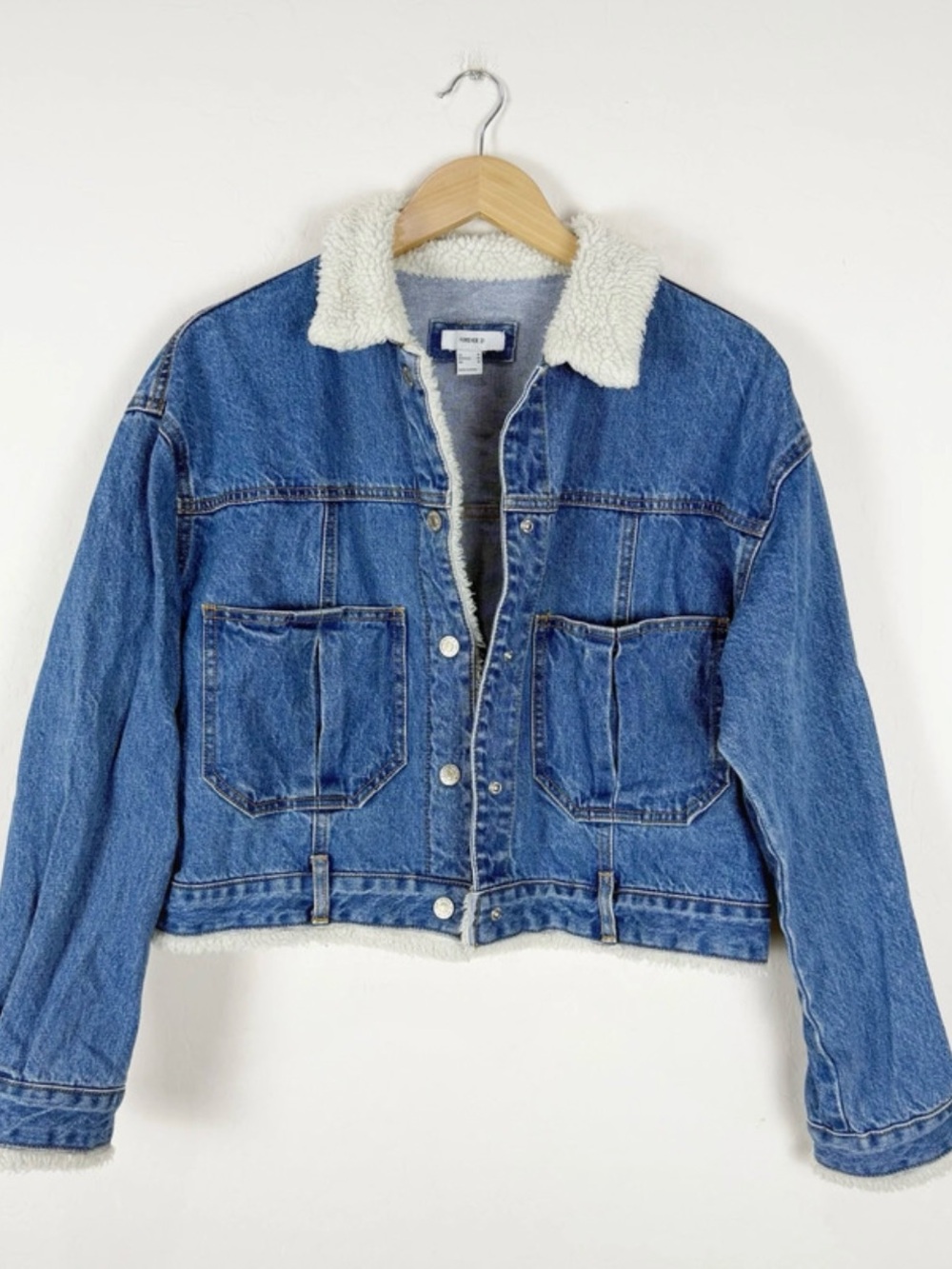 Forever 21 denim sherpa jacket